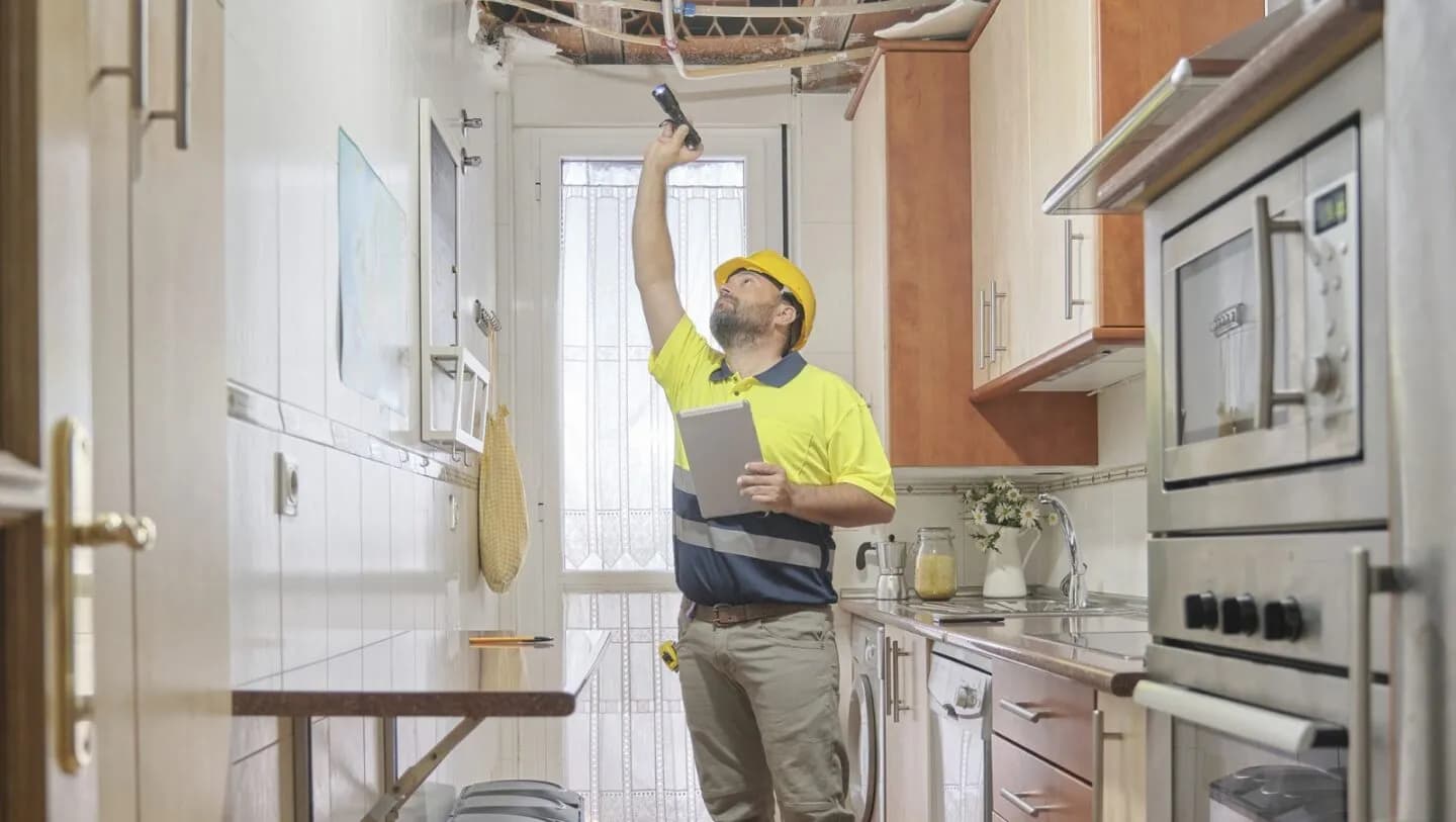 A person carefully inspecting a room during a property viewing